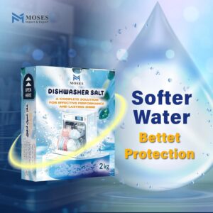 Dishwasher Salt, 2 × 2 kg, Limescale Protection, MOSES Salt (4KG)